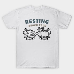 Resting Beach Face - Summer Humor Vacation Mode - Funny Beach Saying | Summer Vacation Tropical Relaxation T-Shirt